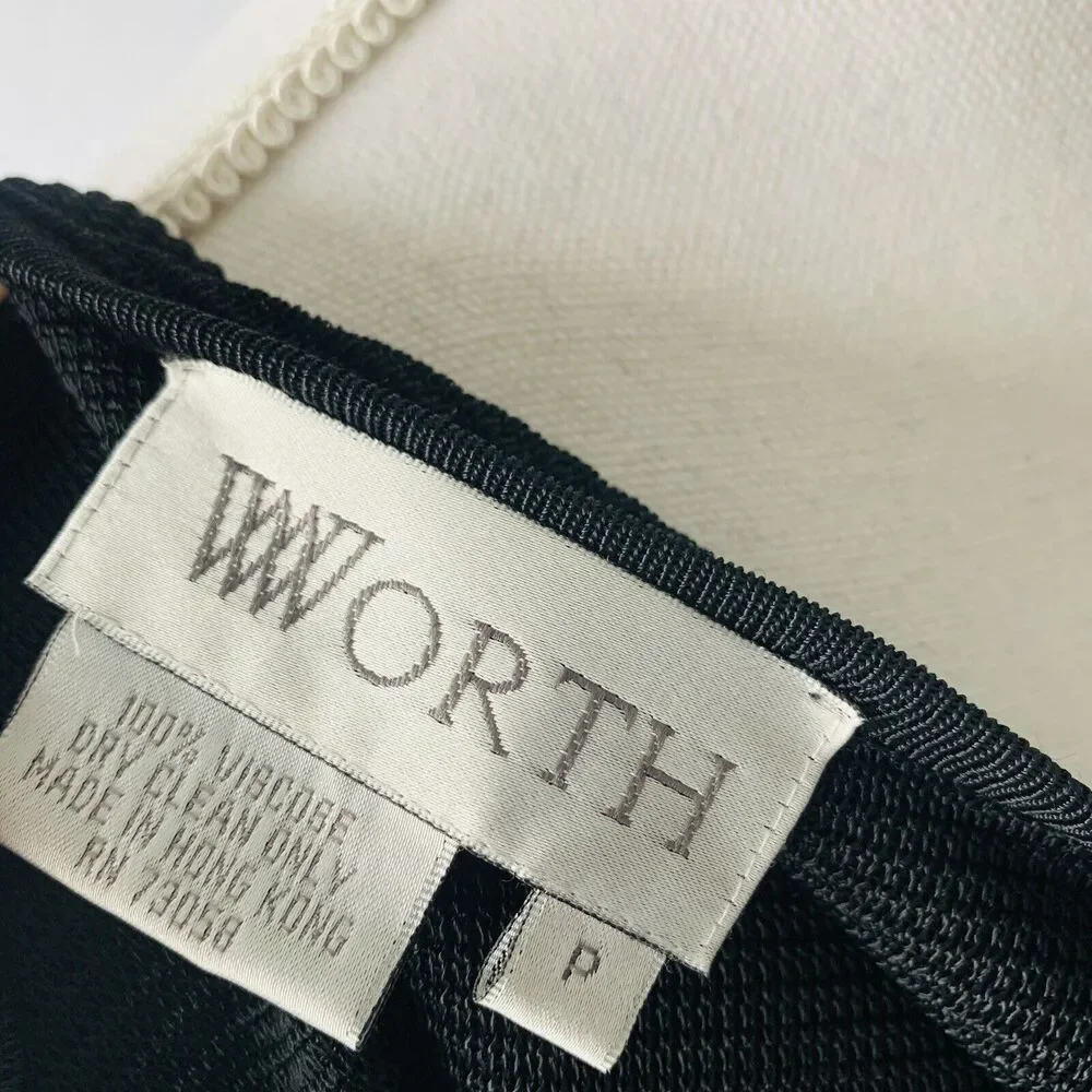 Worth New York Sweater Scoop Neck Neutral Black Long Sleeve Size Petite